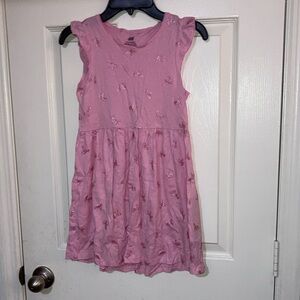 H&M Pink Sundress with Flutter Cap Sleeves and Crew Neck